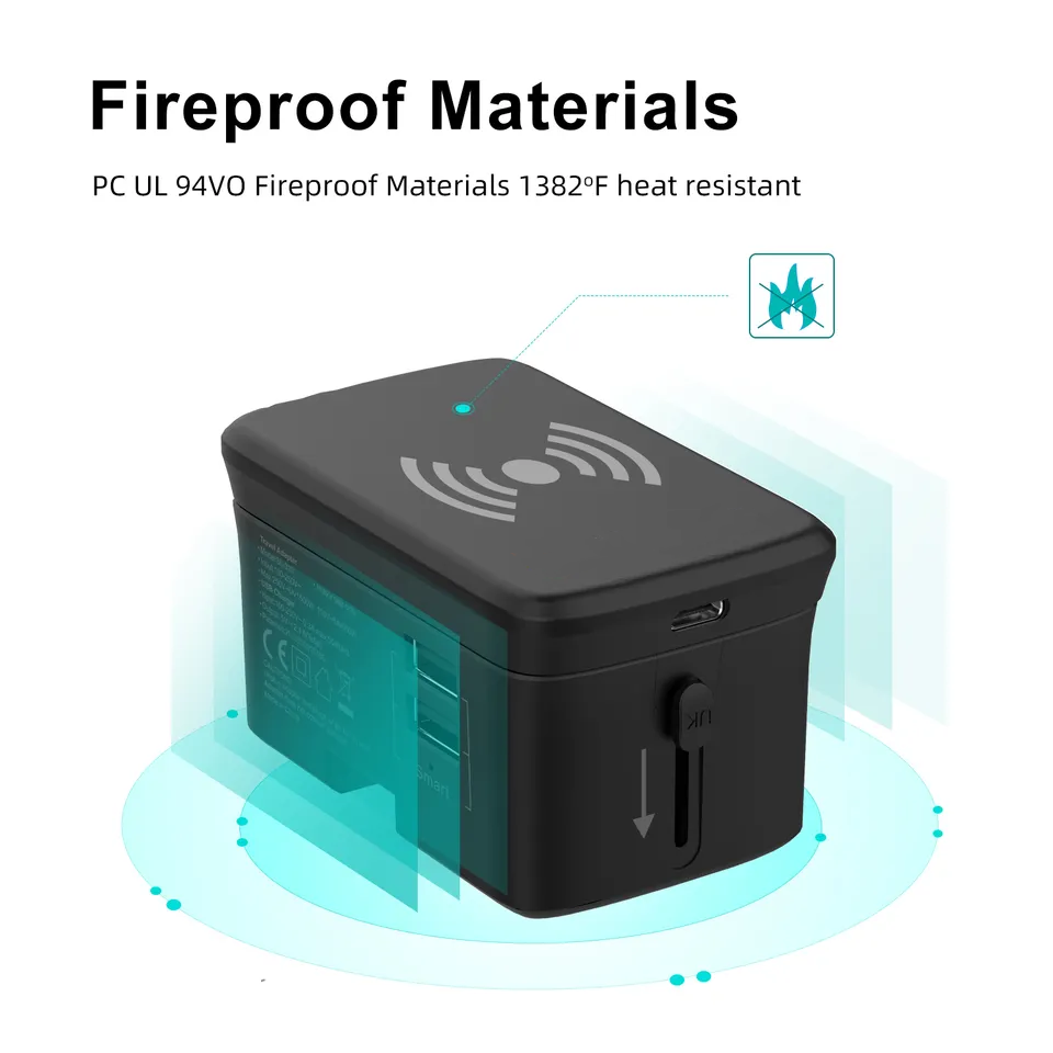 ODM custom power bank universal adapter promotional items multi plug adapter portable OEM travel adapters with charger bank