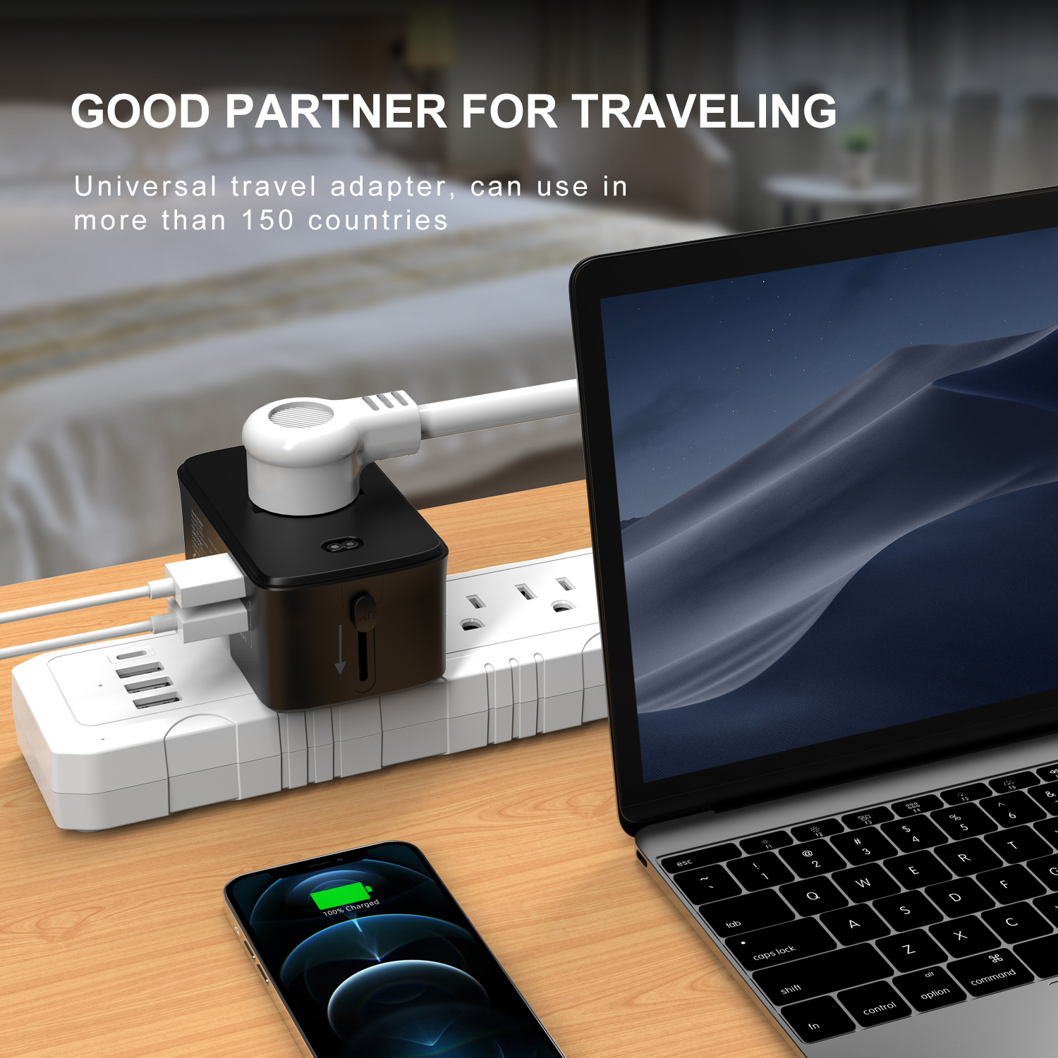 ODM custom power bank universal adapter promotional items multi plug adapter portable OEM travel adapters with charger bank