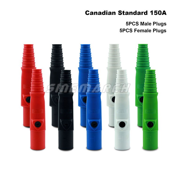10X R-LOK 150A Male Female Plug Set American/Canadian/Australian Standard Single Pole Power Connector Compatible with Camlock