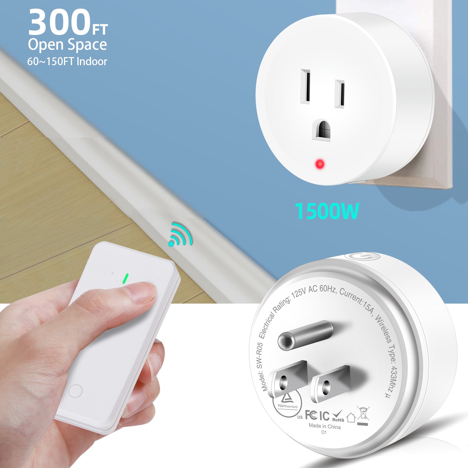 UL Certified Wireless Plug and switches electrical smart plug with remote control smart power socket plug connexion sans fil