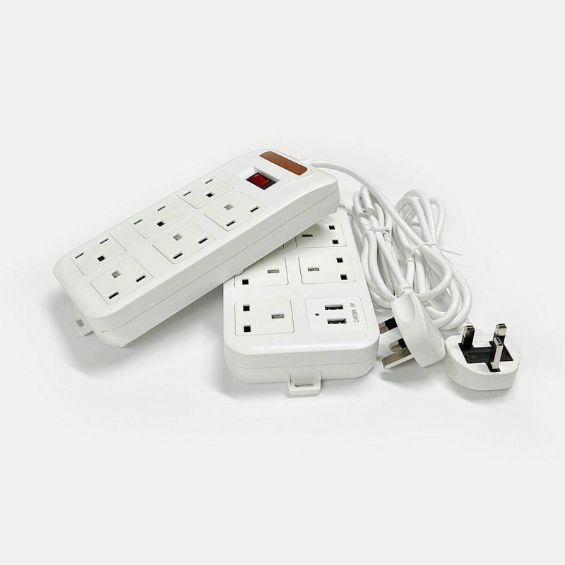 Wholesale price US UK Socket 3 Pin british plug extension cord multi socket surge protector power strip with switch