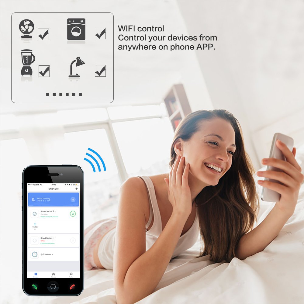 Glomarket Mini Wifi Smart Plug Socket Tuya App Control Voice Control Compatible With Alexa Google Home