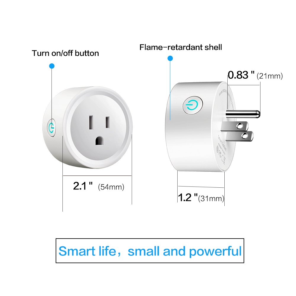 Glomarket Mini Wifi Smart Plug Socket Tuya App Control Voice Control Compatible With Alexa Google Home