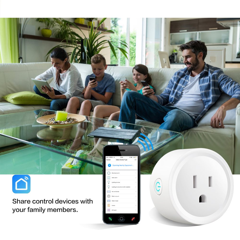 Glomarket Mini Wifi Smart Plug Socket Tuya App Control Voice Control Compatible With Alexa Google Home