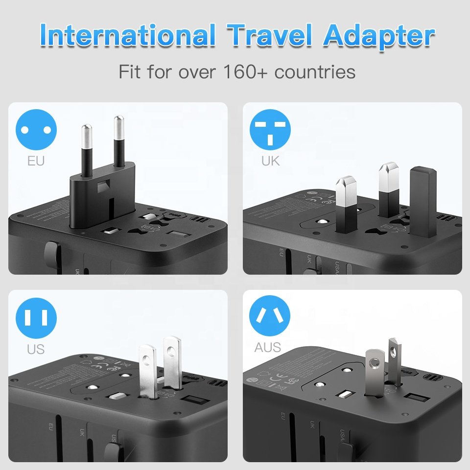 Worldplug PD 45W Fast Charger Travel Adaptor Universal Multiple Plug USB Travel Plug Adapter