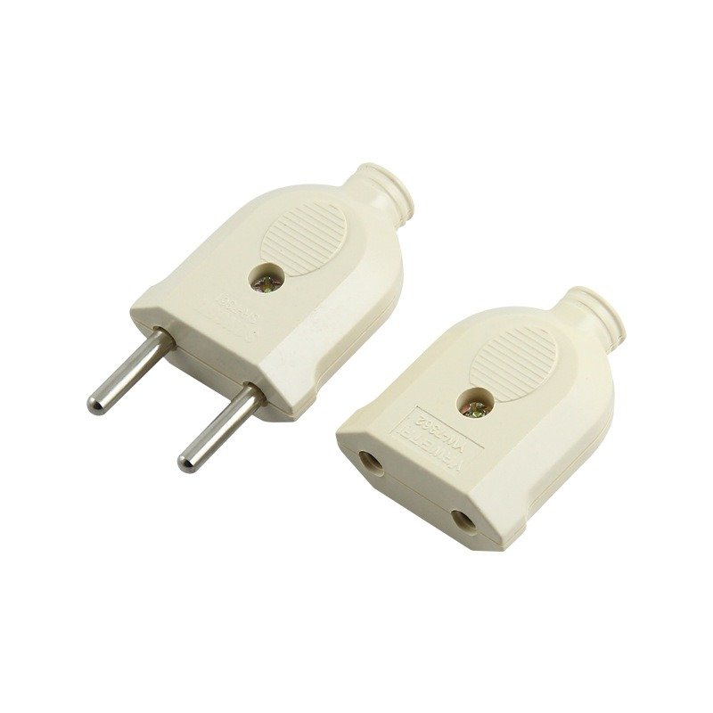 European Plug Power Cord Connector Euro Round Male Female Wiring Plug Extension Cord Cable Connector Rewireable Socket
