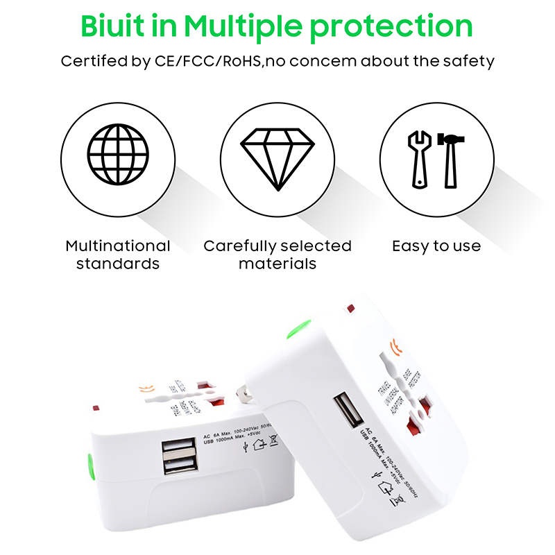 2024 Best Selling AU US UK EU Worldwide global Use Plugs Travel Charger USB Adapter