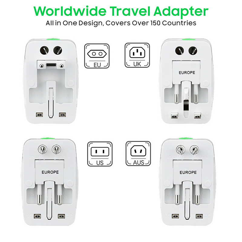 2024 Best Selling AU US UK EU Worldwide global Use Plugs Travel Charger USB Adapter