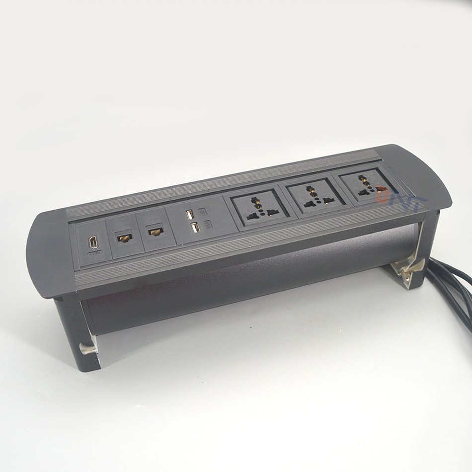 BNT Desktop Flip Over Power Socket Customized Plug UK US Tabletop Power Socket for Office Furniture Tabletop