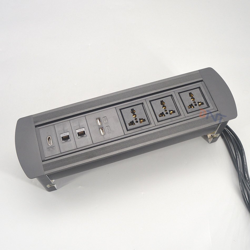 BNT Desktop Flip Over Power Socket Customized Plug UK US Tabletop Power Socket for Office Furniture Tabletop