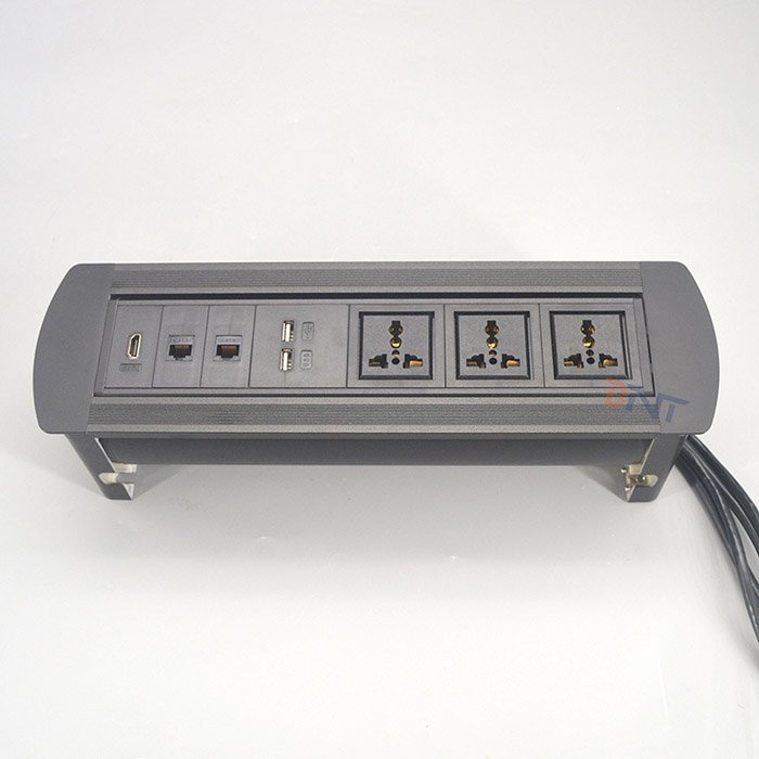 BNT Desktop Flip Over Power Socket Customized Plug UK US Tabletop Power Socket for Office Furniture Tabletop