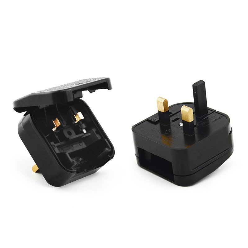 BS Standard BS5733 BS8546 UK 3 Pin Plug to European Euro EU 2 Pin Adapter Power Socket Travel Converter With 13A Fuse