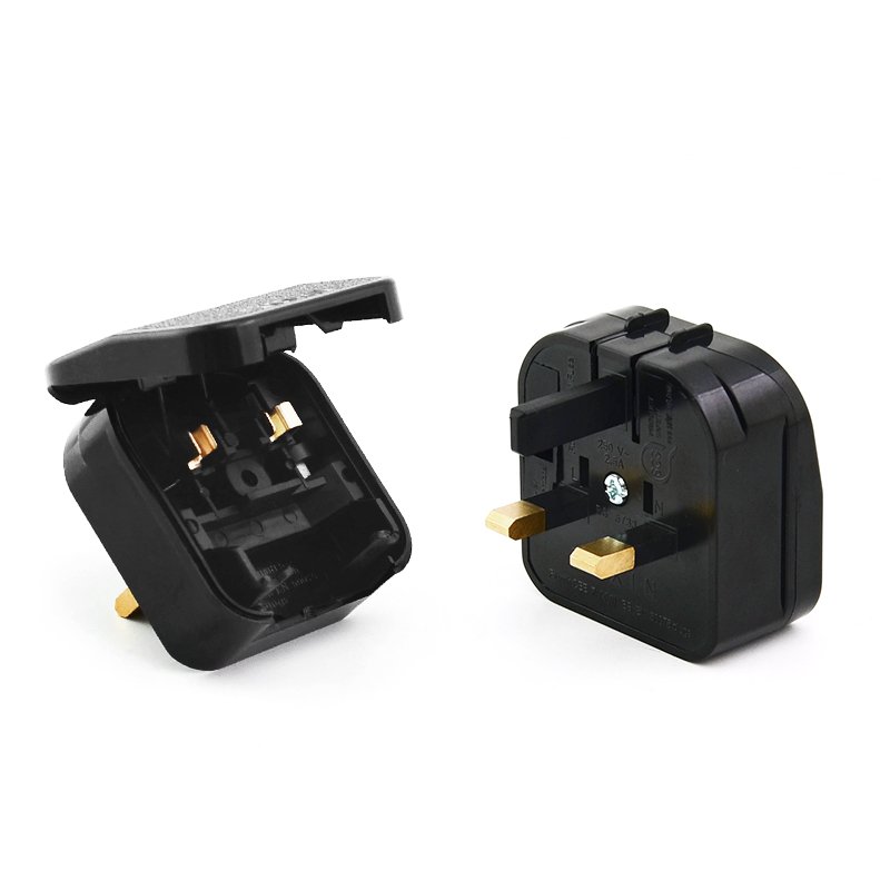 BS Standard BS5733 BS8546 UK 3 Pin Plug to European Euro EU 2 Pin Adapter Power Socket Travel Converter With 13A Fuse