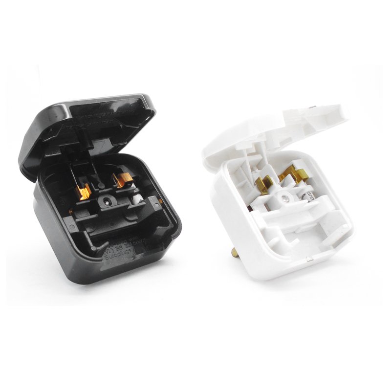 BS Standard BS5733 BS8546 UK 3 Pin Plug to European Euro EU 2 Pin Adapter Power Socket Travel Converter With 13A Fuse