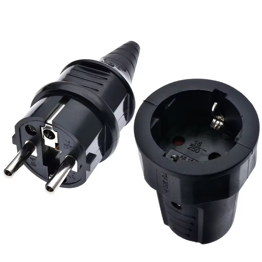 European 16A Grounded Industry Assemble Wiring Plug EU Schuko Germany Power Female Male Plugs