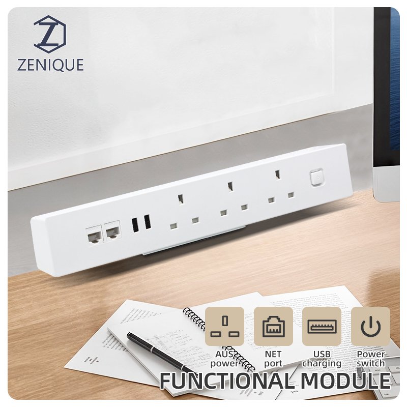 New Design UK 3 Ways Electrical Plugs Socket With USB Desk Clamp Mounted Removable Power Outlet Extension Table Socket