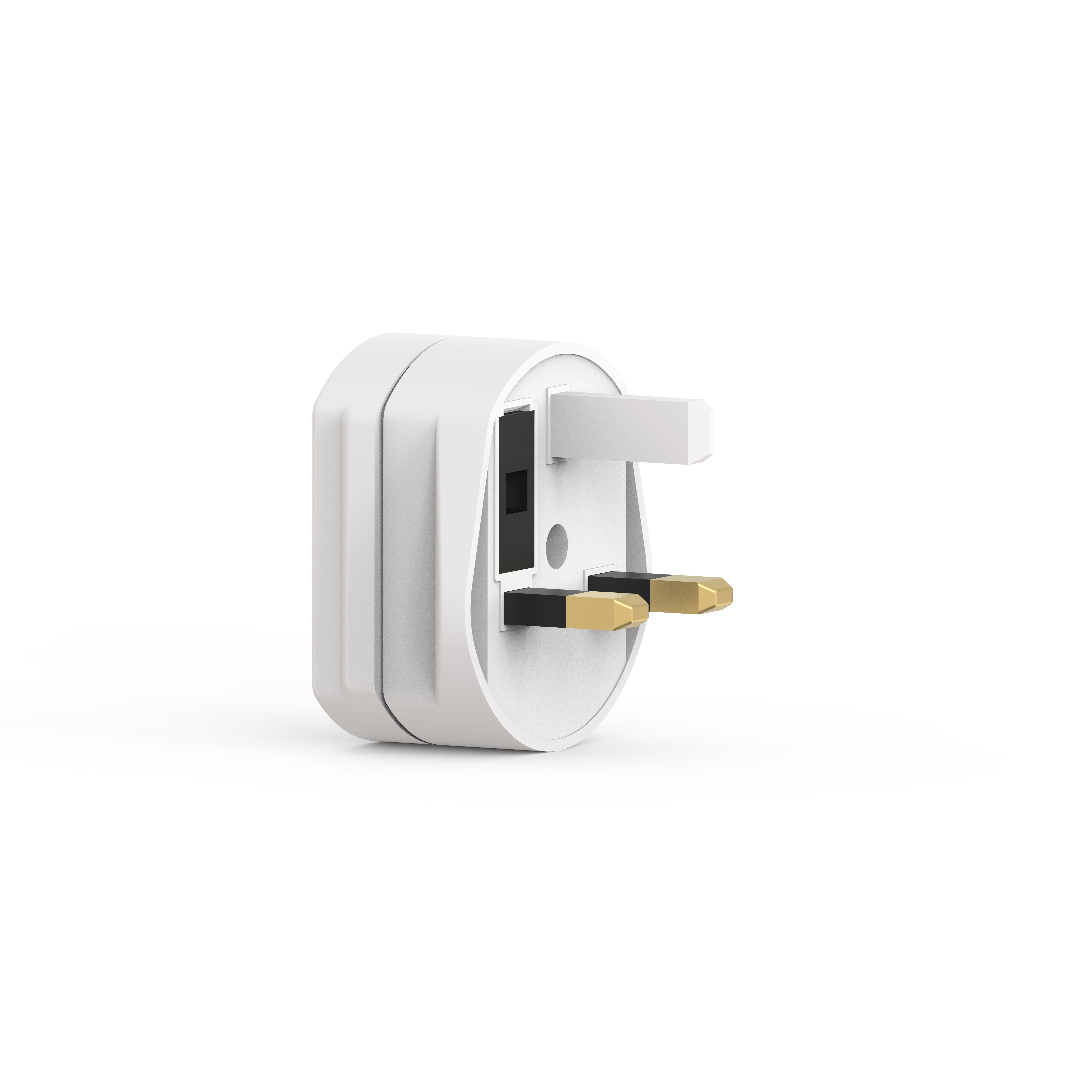 World Techno Toothbrush Adaptor Plug UK - 2 Pin to 3 Pin Electric Converter - 1A Electric Shaver Plug Adaptor (White)