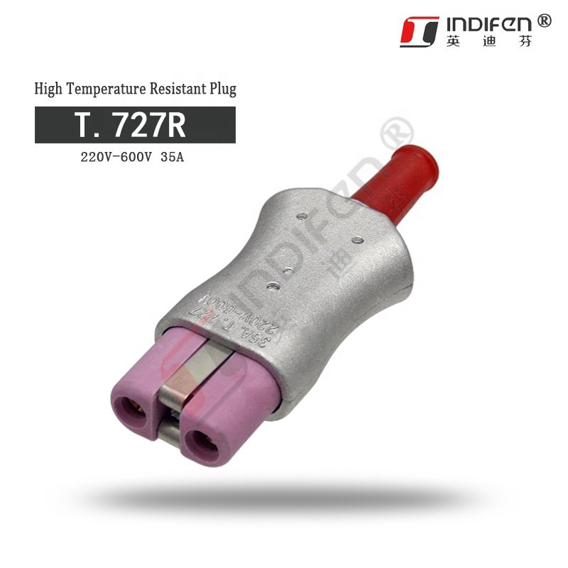 Industrial Ceramic Plug Connector Electric Plug with 2 AC Outlets EU A Plug Standards Rated Current