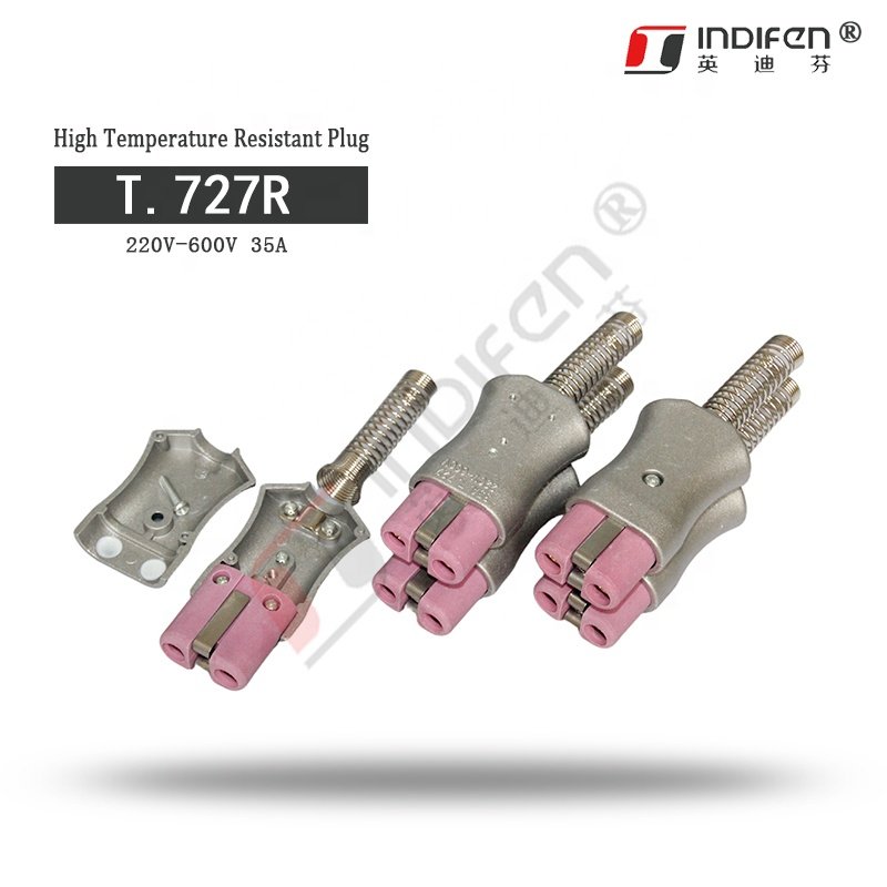 Industrial Ceramic Plug Connector Electric Plug with 2 AC Outlets EU A Plug Standards Rated Current