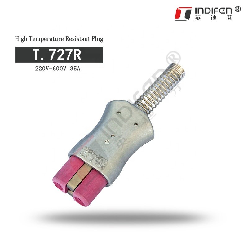 Industrial Ceramic Plug Connector Electric Plug with 2 AC Outlets EU A Plug Standards Rated Current