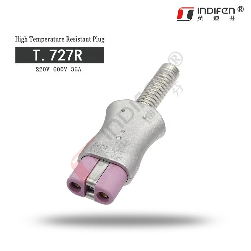 Industrial Ceramic Plug Connector Electric Plug with 2 AC Outlets EU A Plug Standards Rated Current