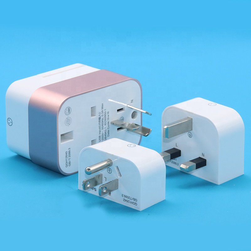 US EU AU UK To Universial World Travel AC Power Adapter Plug convertor Socket with two USB