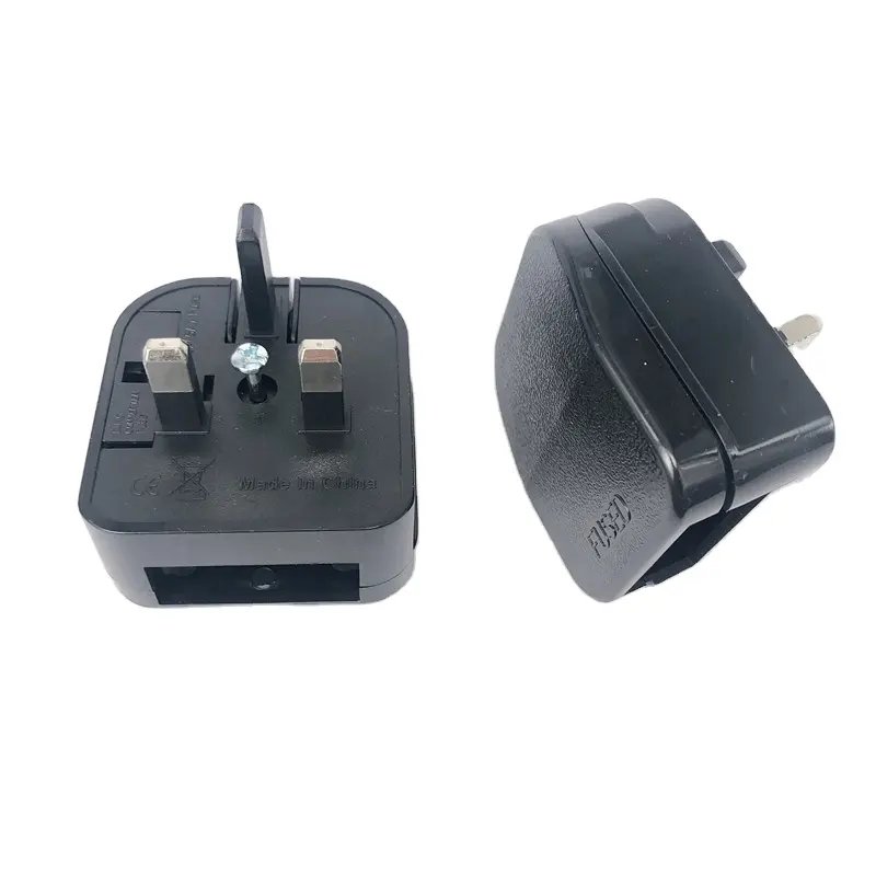 BS5733 European EU 2 Pin To UK 3 Pin With 13A Fuse Plug Adapter Power Socket Travel Converter