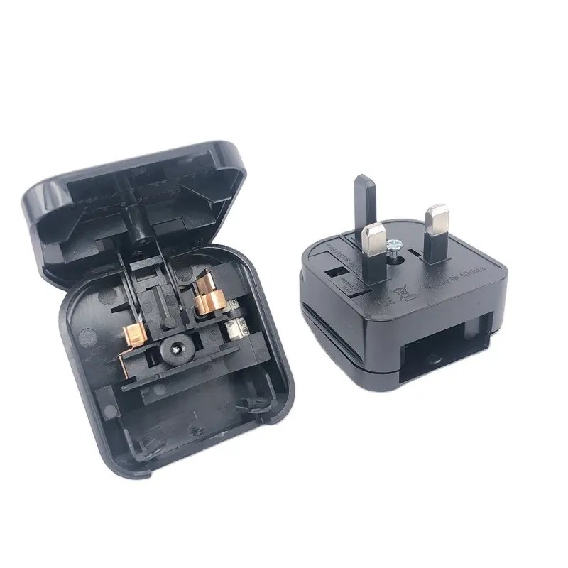 BS5733 European EU 2 Pin To UK 3 Pin With 13A Fuse Plug Adapter Power Socket Travel Converter