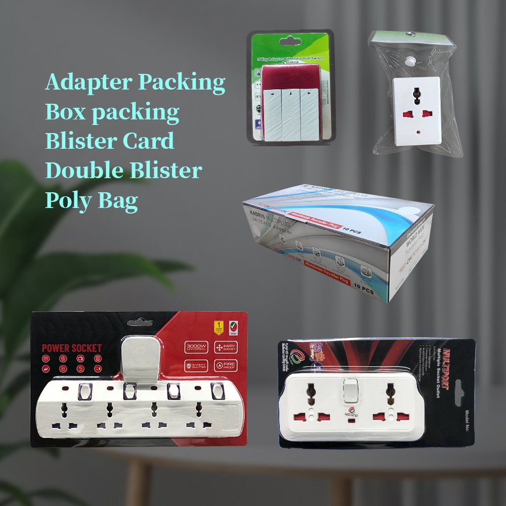 7507 2 Pin 2 Way Two Prong Plug Adapter with eu plug