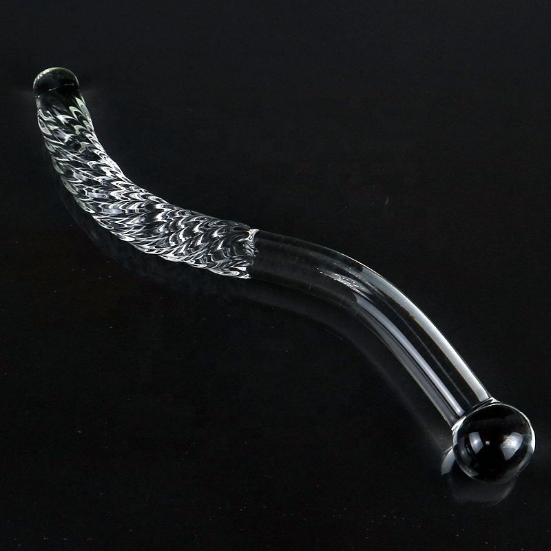 yoni glass borosilicate massage wands dildo crystal butt plug sex toys long s type curved custom glass dildos for women
