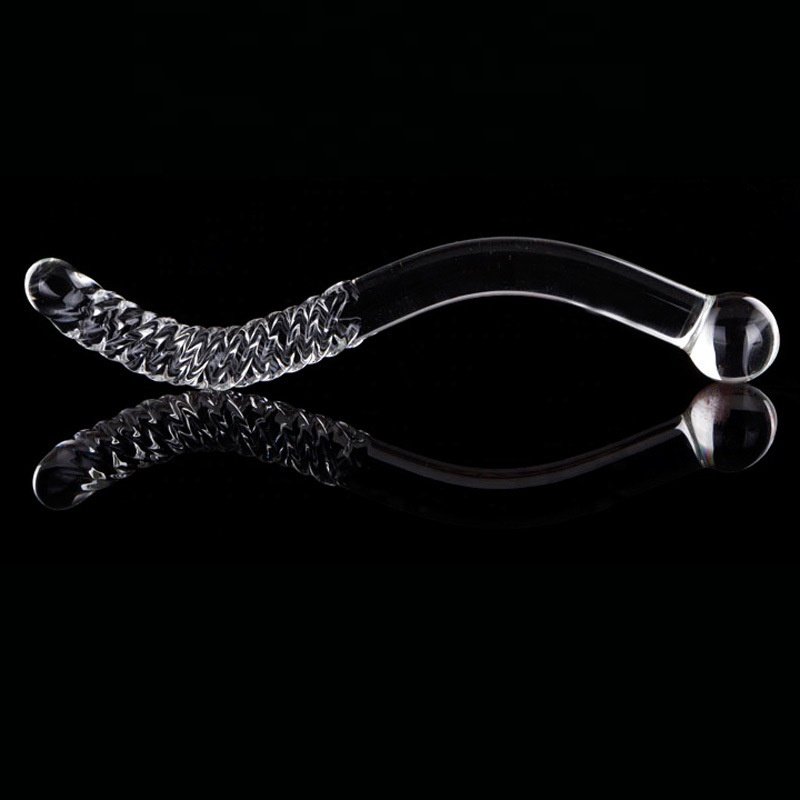 yoni glass borosilicate massage wands dildo crystal butt plug sex toys long s type curved custom glass dildos for women