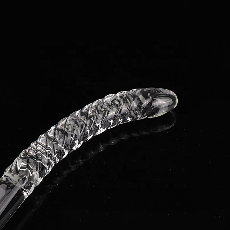 yoni glass borosilicate massage wands dildo crystal butt plug sex toys long s type curved custom glass dildos for women