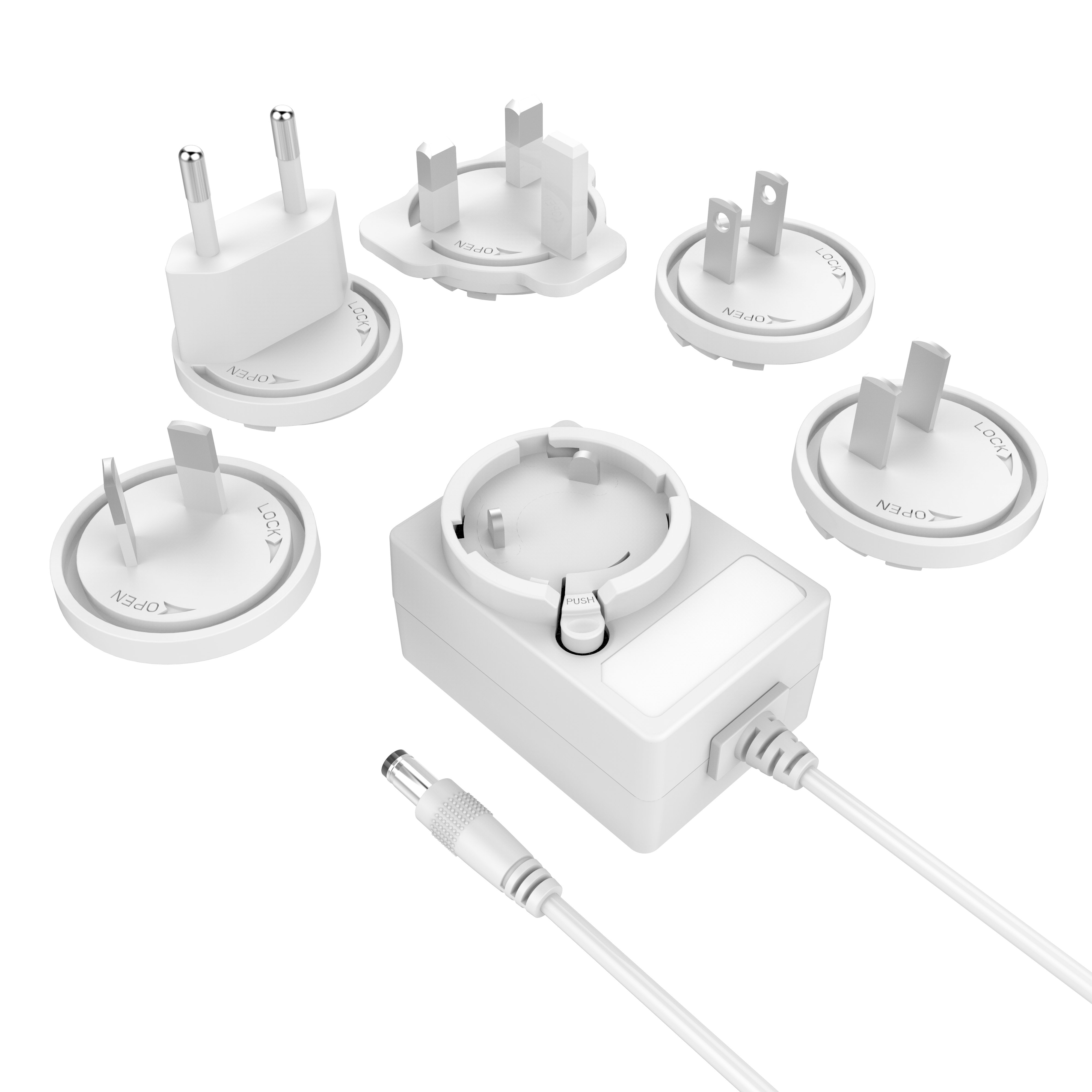 Frontpower 9v adaptor 8v 1.5a 5v2a 1.2a 12v1a interchangeable plug power adapter with UL62368 CE GS EMC LVD SAA KC PSE CCC