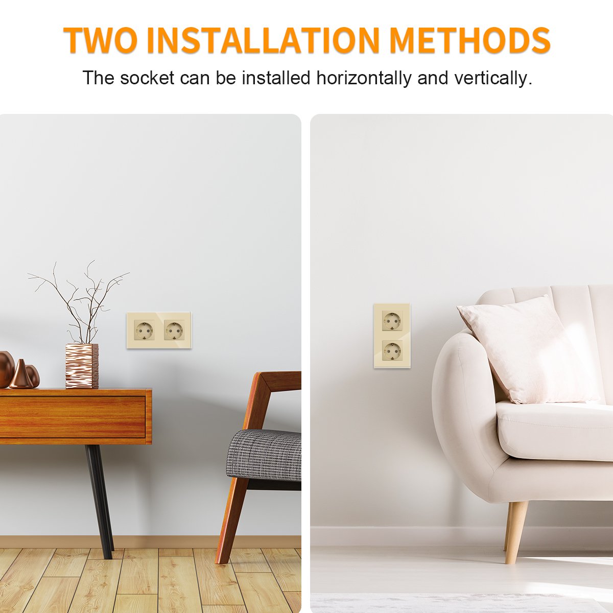 Bingoelec 2024 Hot Selling 16amper Double EU Wall Socket Single Electric Plug Schuko Socket with Home