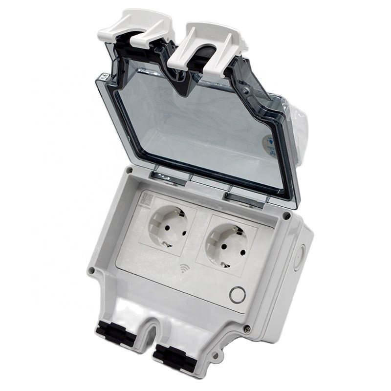 IP66 Standard EU Power Jack App Remote Control 16A WiFi Smart Wall Socket Outdoor Waterproof Switch Plug
