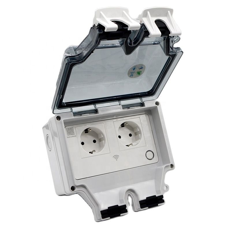 IP66 Standard EU Power Jack App Remote Control 16A WiFi Smart Wall Socket Outdoor Waterproof Switch Plug