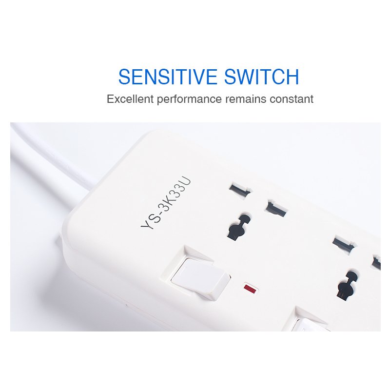 New Plug Power Board 3 Usb Charger Output 3.1a 2m Extension Cord Travel Portable Power Board,Suitable For Office Extension
