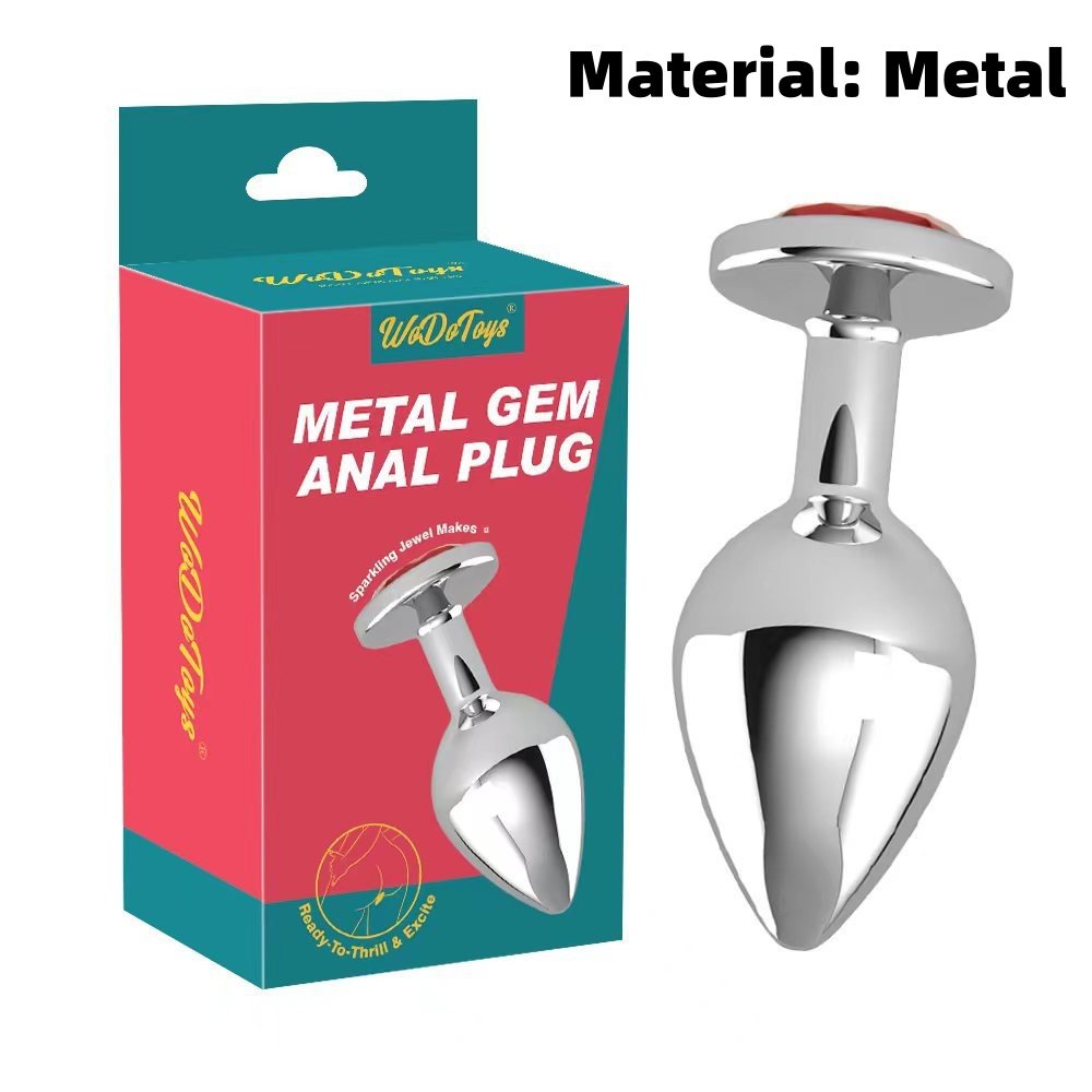 Silicone Anal Plug with Crystal Jewelry Smooth Touch female Butt Plug Anal Bead Anus Dilator