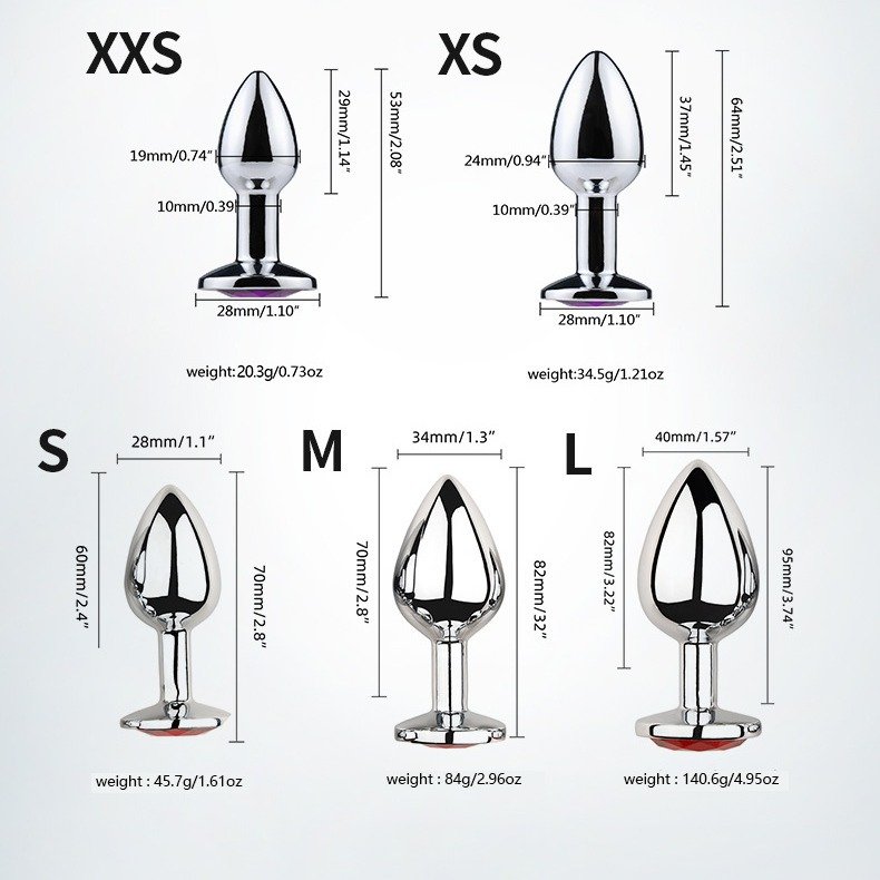 Silicone Anal Plug with Crystal Jewelry Smooth Touch female Butt Plug Anal Bead Anus Dilator