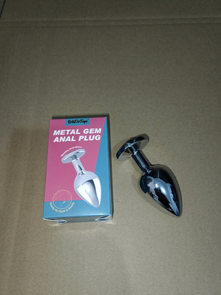 Silicone Anal Plug with Crystal Jewelry Smooth Touch female Butt Plug Anal Bead Anus Dilator