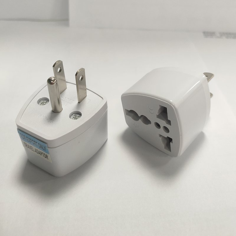 international travel plug UK to US 3pin adapter in White color