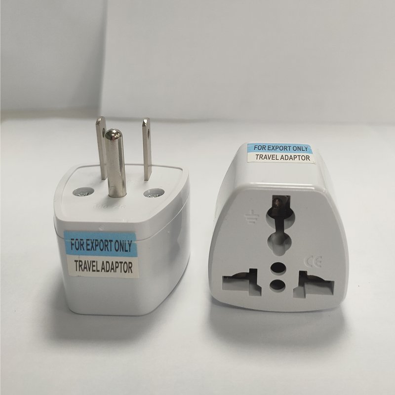 international travel plug UK to US 3pin adapter in White color