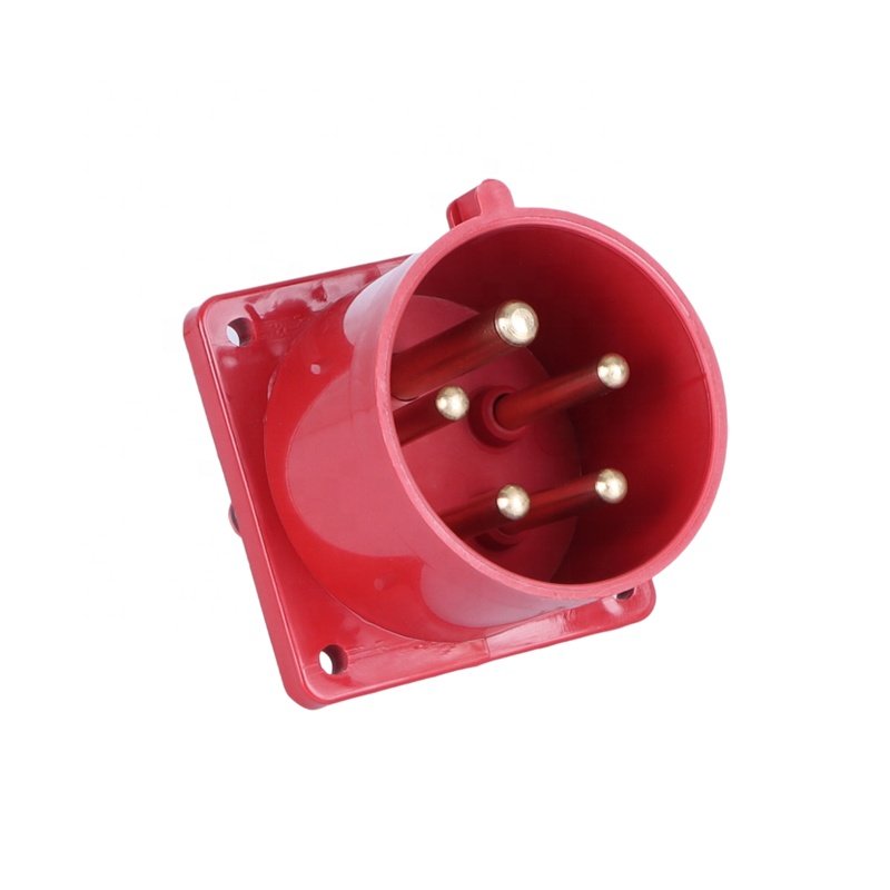 IP44 Electrical Plug Industrial 32A 5 Pin Panel Mount Appliance Inlet 400V 3 Phase Fixed Female Industrial Plug
