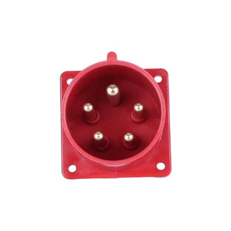 IP44 Electrical Plug Industrial 32A 5 Pin Panel Mount Appliance Inlet 400V 3 Phase Fixed Female Industrial Plug