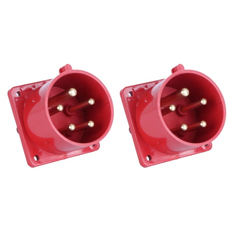 IP44 Electrical Plug Industrial 32A 5 Pin Panel Mount Appliance Inlet 400V 3 Phase Fixed Female Industrial Plug