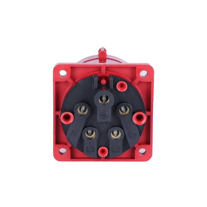 IP44 Electrical Plug Industrial 32A 5 Pin Panel Mount Appliance Inlet 400V 3 Phase Fixed Female Industrial Plug