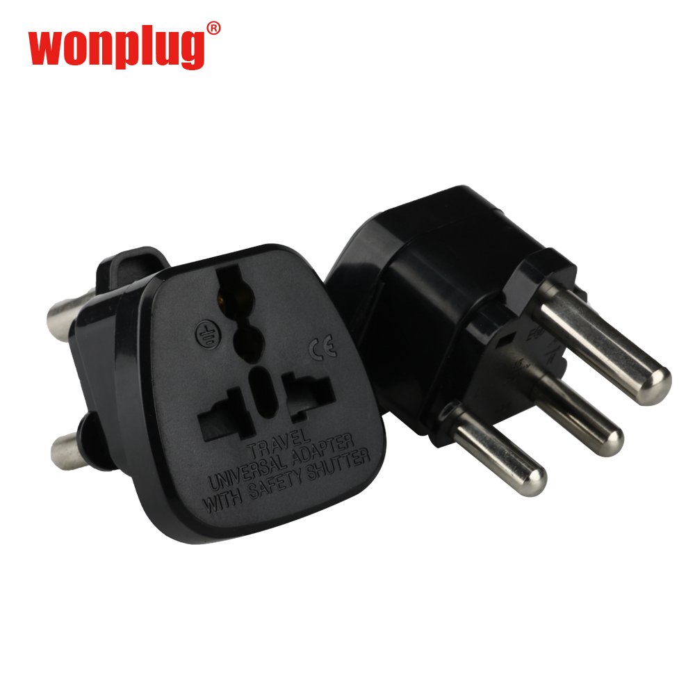 Worldwide EU US AU IT JP CH DE UK to South Africa Plug Adapter Grounded Type M Plug converter SA Travel Adapter with safety door