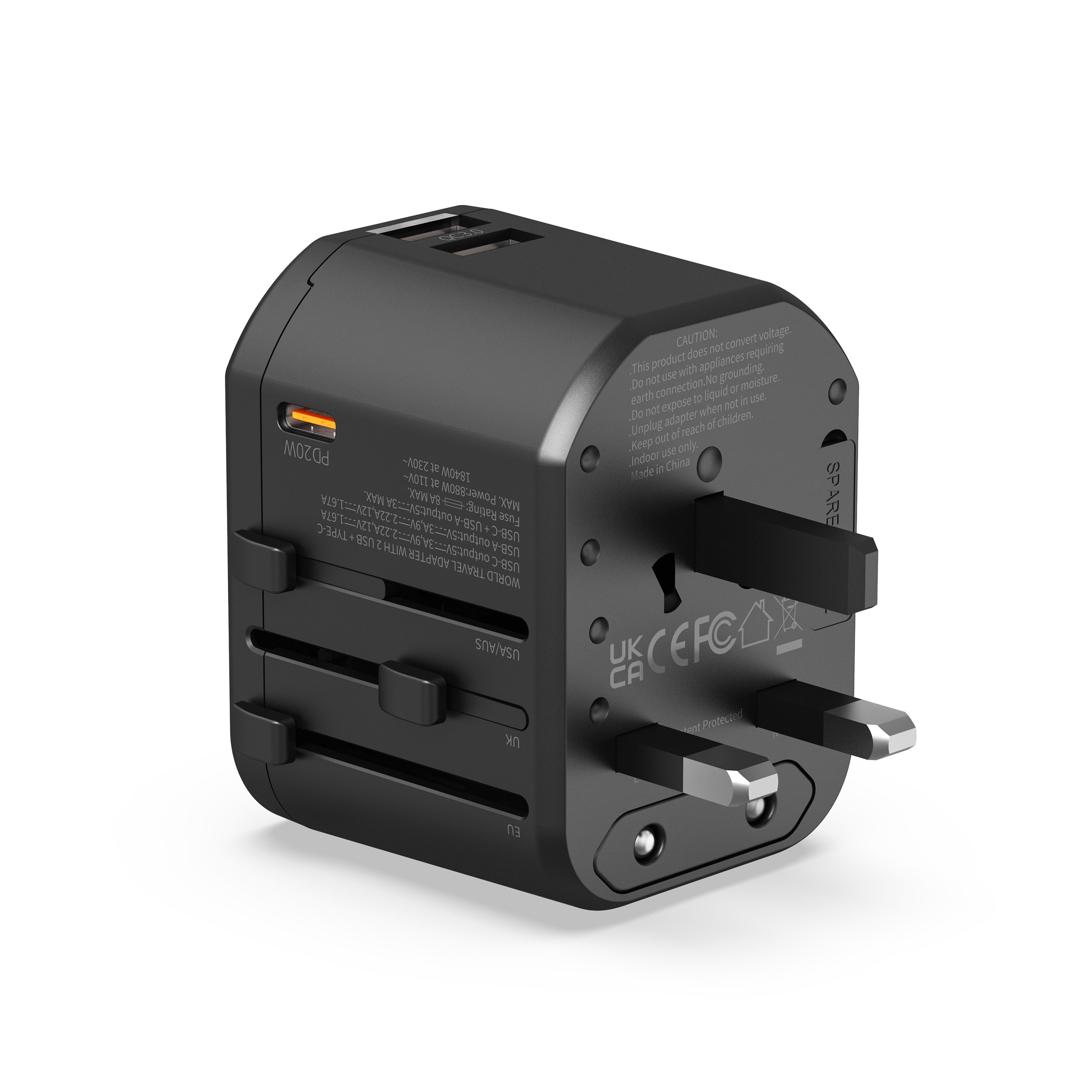 Wontravel 20W PD USB Plug Fast Charger Travel Adapters Electrical Plug Socket Universal Adaptor