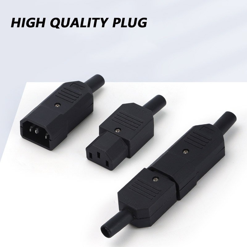 10A 250V Black IEC C13 C14 female male Plug Power Connector 3 pin AC Socket c13 male connector