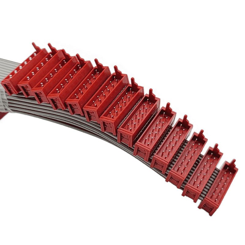 TE 215083-2 micro match red idc 12pin flexible flat ribbon plug cable connector assembly